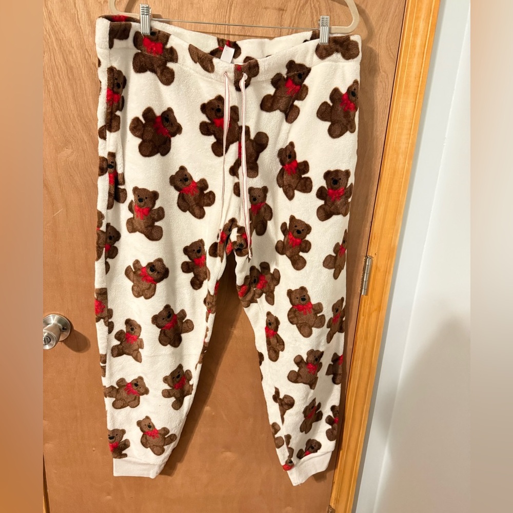 Cozy Teddy Bear Print Pajama Pants